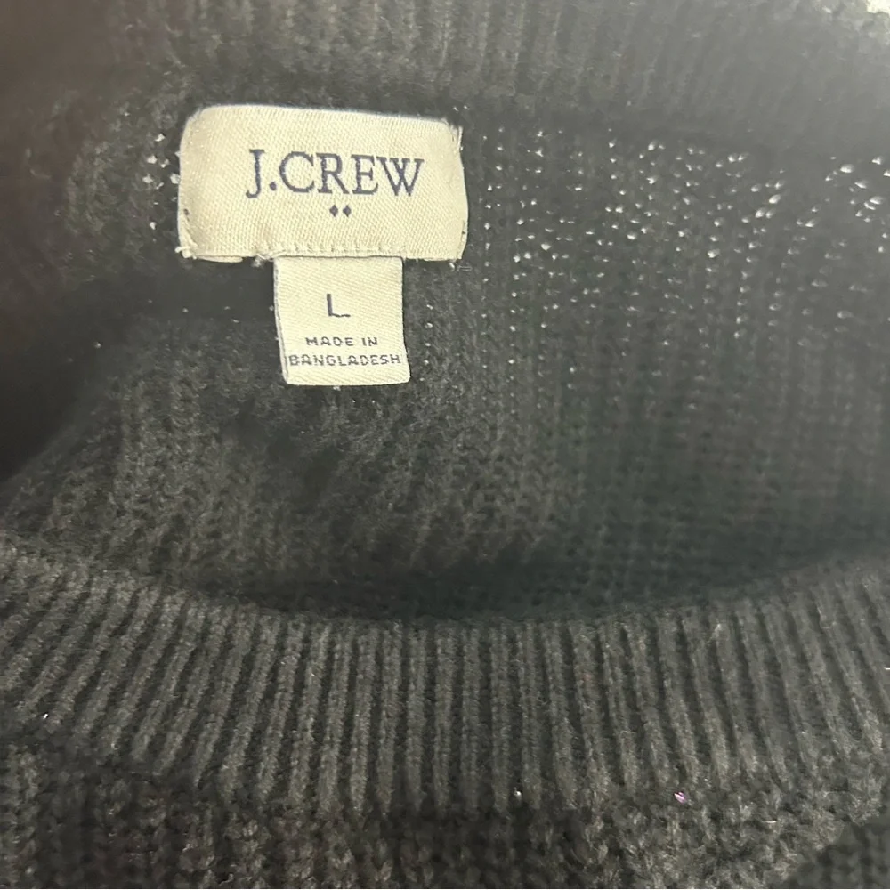 J. Crew Crew Neck Black Sweater with Gold button detail. Women’s Large
